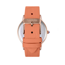Load image into Gallery viewer, Sophie & Freda Sonoma Leather-Band Watch w/Swarovski Crystals - Rose Gold/Coral - SAFSF4405