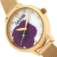 Load image into Gallery viewer, Sophie and Freda Raleigh Mother-Of-Pearl Bracelet Watch w/Swarovski Crystals - Purple - SAFSF5704