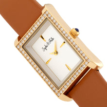 Load image into Gallery viewer, Sophie and Freda Wilmington Leather-Band Watch w/Swarovski Crystals - Brown - SAFSF5605