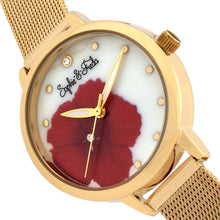 Load image into Gallery viewer, Sophie and Freda Raleigh Mother-Of-Pearl Bracelet Watch w/Swarovski Crystals - Red - SAFSF5703