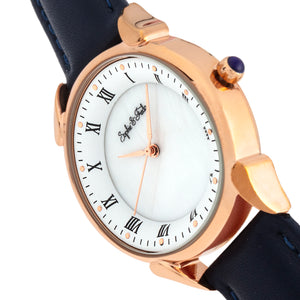 Sophie and Freda Mykonos Mother-Of-Pearl Leather-Band Watch - Navy - SAFSF5504