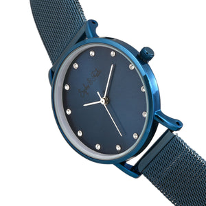 Sophie & Freda Savannah Mesh Bracelet Watch w/Swarovski Crystals - Blue - SAFSF4204