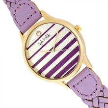 Load image into Gallery viewer, Sophie &amp; Freda Tucson Leather-Band Watch w/Swarovski Crystals - Gold/Lavender - SAFSF4505
