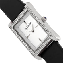 Load image into Gallery viewer, Sophie and Freda Wilmington Leather-Band Watch w/Swarovski Crystals - Black - SAFSF5604