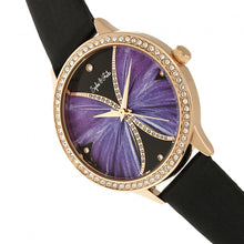 Load image into Gallery viewer, Sophie & Freda Rio Grande Leather-Band w/Swarovski Crystals - Rose Gold/Black - SAFSF4606