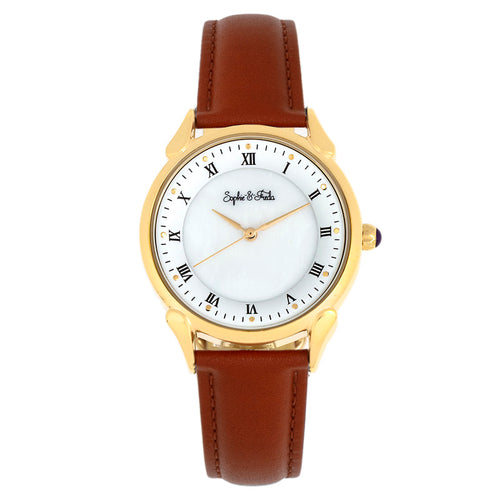 Sophie and Freda Mykonos Mother-Of-Pearl Leather-Band Watch - SAFSF5503
