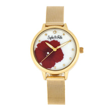 Load image into Gallery viewer, Sophie and Freda Raleigh Mother-Of-Pearl Bracelet Watch w/Swarovski Crystals - Red - SAFSF5703