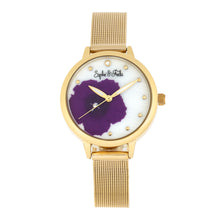 Load image into Gallery viewer, Sophie and Freda Raleigh Mother-Of-Pearl Bracelet Watch w/Swarovski Crystals - Purple - SAFSF5704