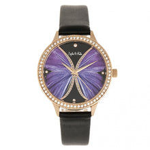 Load image into Gallery viewer, Sophie & Freda Rio Grande Leather-Band w/Swarovski Crystals - Rose Gold/Black - SAFSF4606