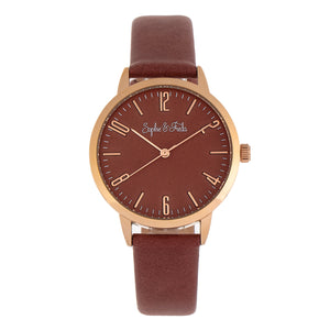 Sophie and Freda Vancouver Leather-Band Watch - Brown - SAFSF4906