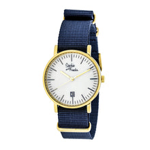 Load image into Gallery viewer, Sophie &amp; Freda Nantucket Nylon-Band Ladies Watch - Gold/Navy - SAFSF3304
