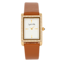 Load image into Gallery viewer, Sophie and Freda Wilmington Leather-Band Watch w/Swarovski Crystals - Brown - SAFSF5605