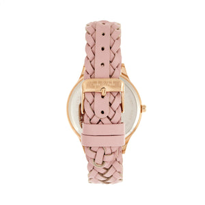 Sophie & Freda Tucson Leather-Band Watch w/Swarovski Crystals - Rose Gold/Pink - SAFSF4506