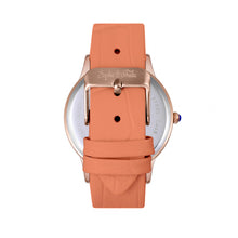 Load image into Gallery viewer, Sophie &amp; Freda Sonoma Leather-Band Watch w/Swarovski Crystals - Rose Gold/Coral - SAFSF4405
