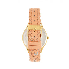 Load image into Gallery viewer, Sophie &amp; Freda Tucson Leather-Band Watch w/Swarovski Crystals - Gold/Coral - SAFSF4503
