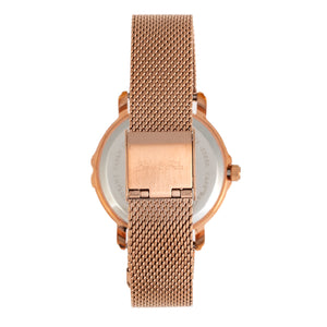 Sophie and Freda Reno Bracelet Watch w/Swarovski Crystals - Rose Gold/Navy - SAFSF5405