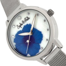 Load image into Gallery viewer, Sophie and Freda Raleigh Mother-Of-Pearl Bracelet Watch w/Swarovski Crystals - Blue - SAFSF5702
