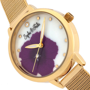 Sophie and Freda Raleigh Mother-Of-Pearl Bracelet Watch w/Swarovski Crystals - Purple - SAFSF5704