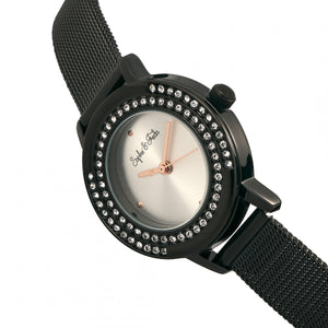Sophie & Freda Cambridge Bracelet Watch w/Swarovski Crystals - Black - SAFSF4103