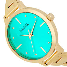 Load image into Gallery viewer, Sophie and Freda Milwaukee Bracelet Watch - Gold/Teal - SAFSF5804
