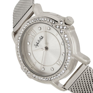 Sophie and Freda Reno Bracelet Watch w/Swarovski Crystals - Silver - SAFSF5401