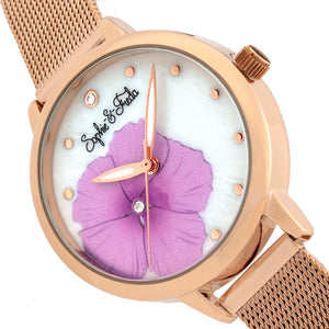 Sophie and Freda Raleigh Mother-Of-Pearl Bracelet Watch w/Swarovski Crystals - Pink - SAFSF5705
