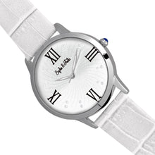 Load image into Gallery viewer, Sophie &amp; Freda Sonoma Leather-Band Watch w/Swarovski Crystals - Silver/White - SAFSF4401
