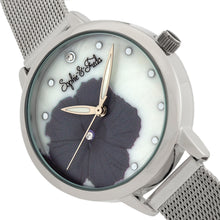 Load image into Gallery viewer, Sophie and Freda Raleigh Mother-Of-Pearl Bracelet Watch w/Swarovski Crystals - Grey - SAFSF5701
