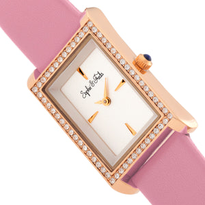 Sophie and Freda Wilmington Leather-Band Watch w/Swarovski Crystals - Pink - SAFSF5606