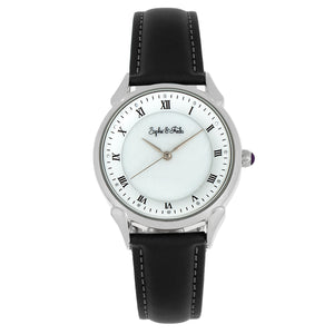 Sophie and Freda Mykonos Mother-Of-Pearl Leather-Band Watch - Black - SAFSF5501