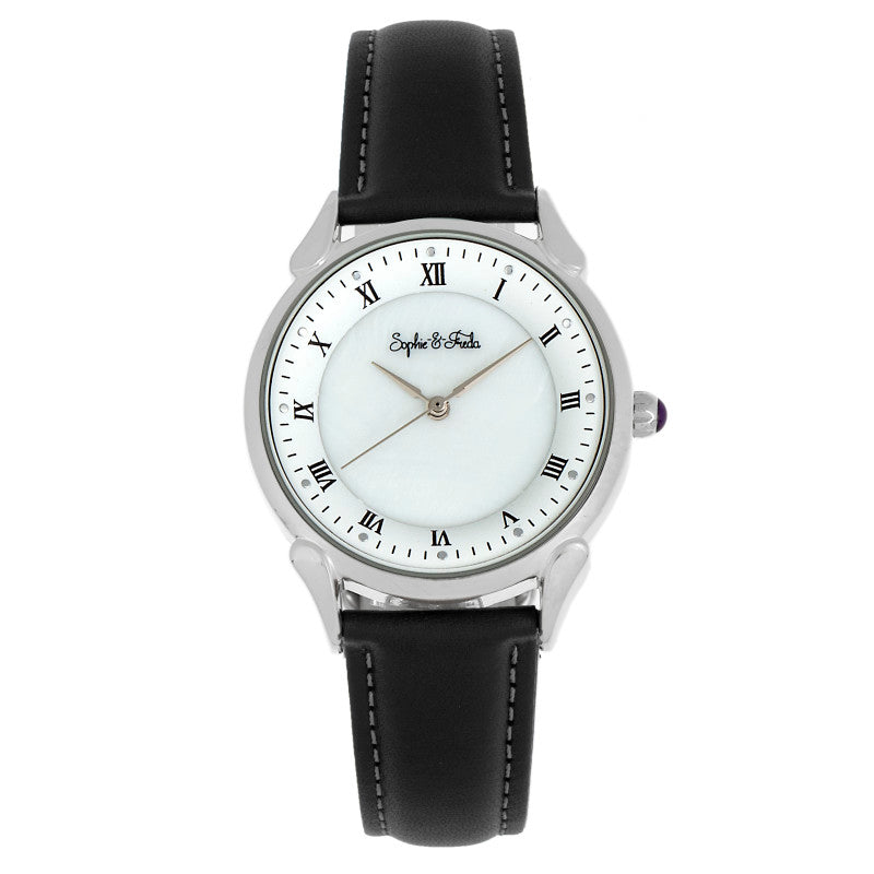 Sophie and Freda Mykonos Mother-Of-Pearl Leather-Band Watch