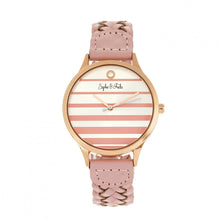 Load image into Gallery viewer, Sophie &amp; Freda Tucson Leather-Band Watch w/Swarovski Crystals - Rose Gold/Pink - SAFSF4506
