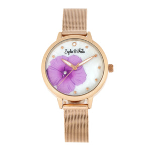 Sophie and Freda Raleigh Mother-Of-Pearl Bracelet Watch w/Swarovski Crystals - Pink - SAFSF5705