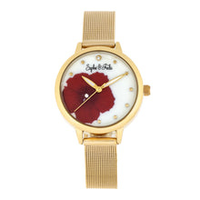Load image into Gallery viewer, Sophie and Freda Raleigh Mother-Of-Pearl Bracelet Watch w/Swarovski Crystals - Red - SAFSF5703
