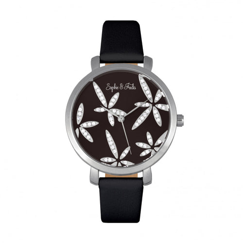 Sophie & Freda Key West Leather-Band Watch w//Swarovski Crystals - SAFSF4302