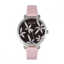 Load image into Gallery viewer, Sophie &amp; Freda Key West Leather-Band Watch w/Swarovski Crystals - Silver/Mauve - SAFSF4303
