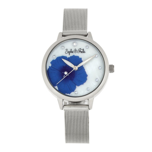 Sophie and Freda Raleigh Mother-Of-Pearl Bracelet Watch w/Swarovski Crystal - SAFSF5702