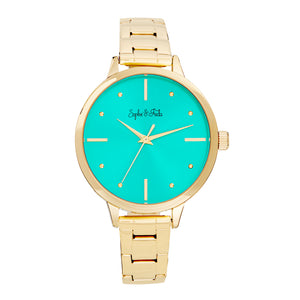 Sophie and Freda Milwaukee Bracelet Watch - Gold/Teal - SAFSF5804