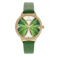 Load image into Gallery viewer, Sophie &amp; Freda Rio Grande Leather-Band w/Swarovski Crystals - Gold/Green - SAFSF4605
