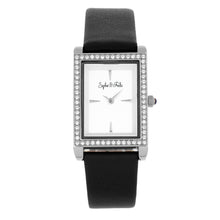 Load image into Gallery viewer, Sophie and Freda Wilmington Leather-Band Watch w/Swarovski Crystals - Black - SAFSF5604
